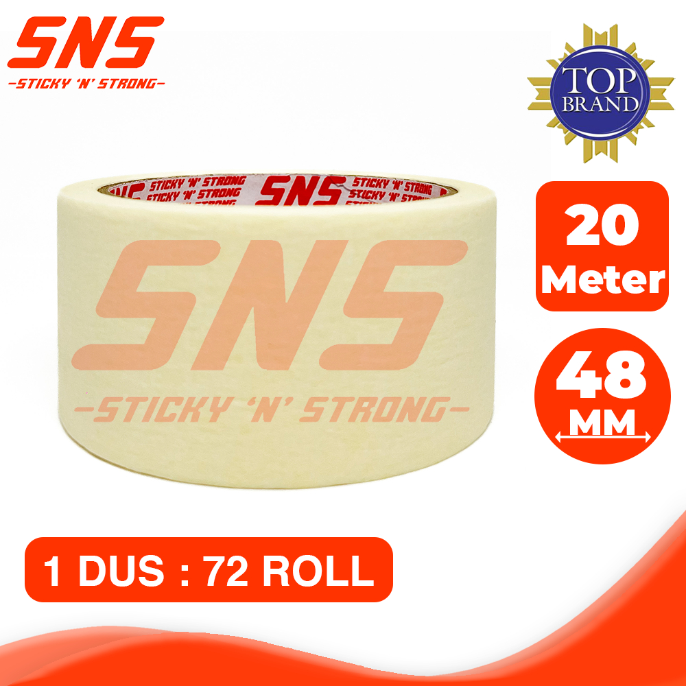 

LAKBAN KERTAS / MASKING TAPE 2 inch ( 48 MM x 20 METER ) SNS