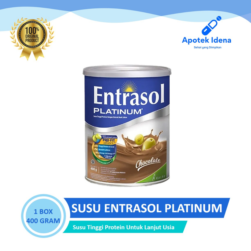 

Entrasol Senior Platinum Rasa Coklat 400 GR Susu Kebutuhan Nutrisi Khusus Lansia