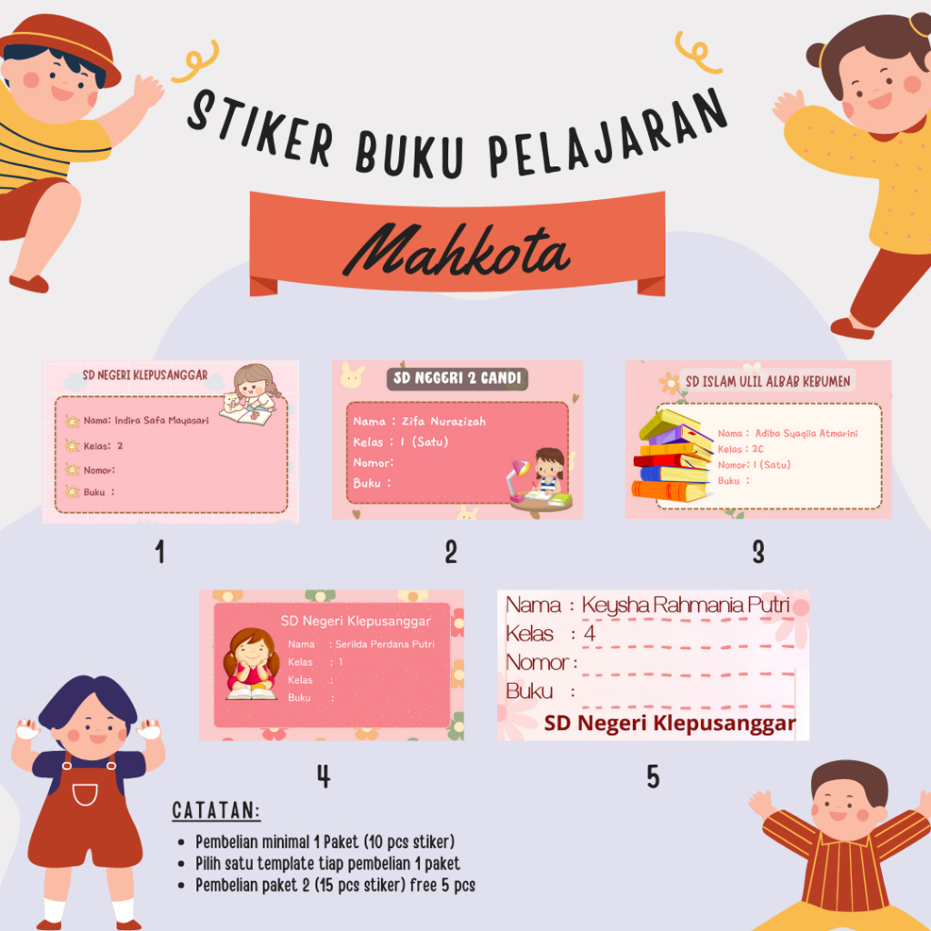 

Stiker Buku l Label Buku Pelajaran l Stiker Mata Pelajaran l Stiker Buku Sekolah (1 Paket = 10 pcs)