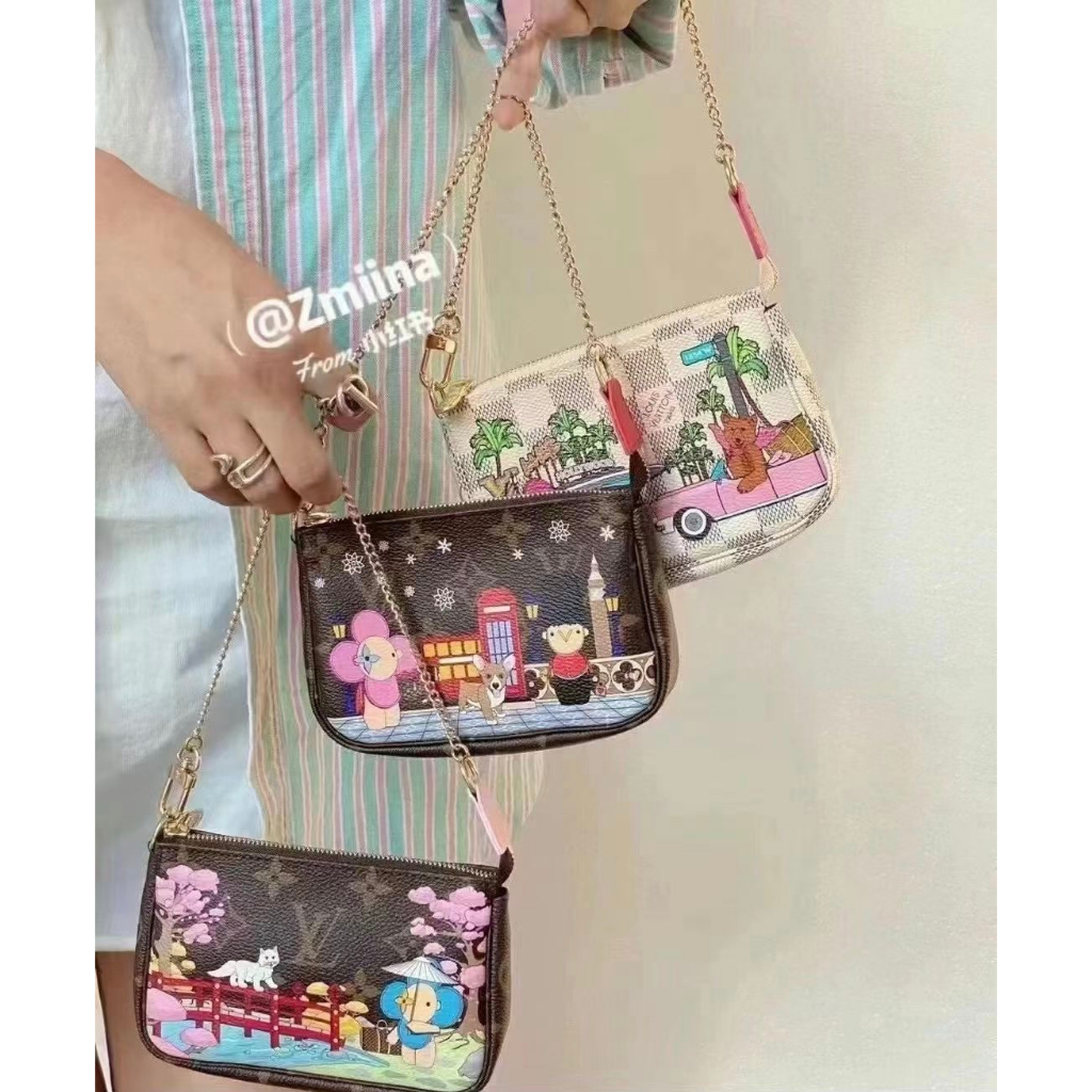 Louis Vuitton LV Mahjong kecil Christmas Mahjong Bag Presbyopia Mini Tas rantai