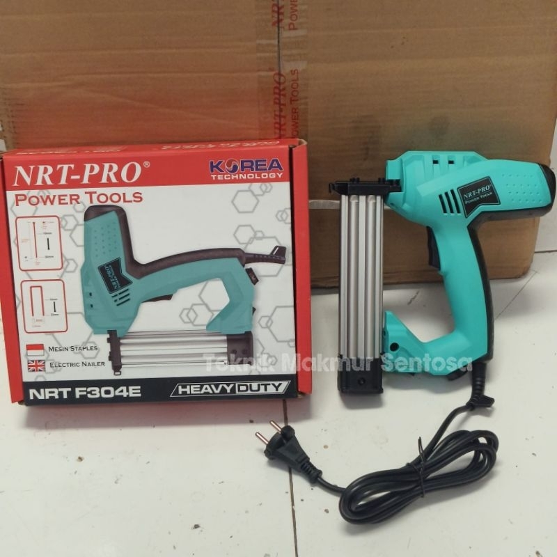 

Mesin Paku Tembak Listrik NRT PRO F304E Electric Nailer Staples Stapler 2in1