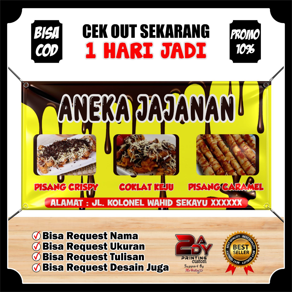 SPANDUK ANEKA JAJANAN PISANG COKLAT PISANG LUMER CUSTOM
