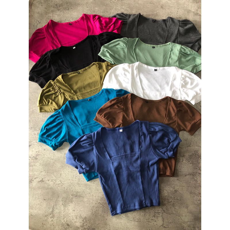 SABRINA TOP/RIB TOP PREMIUM/velicia top square