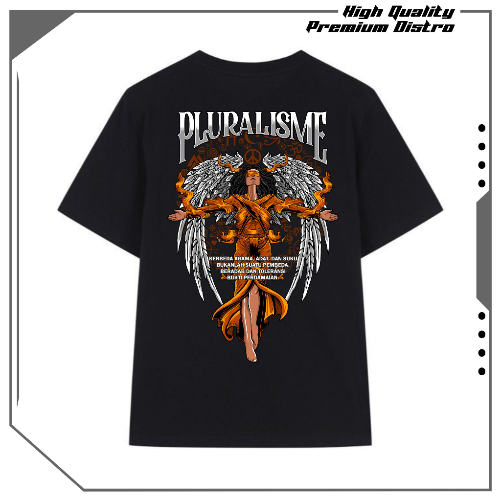 Baju BigSize M - XXXXXXL T - Shirt Distro Pria Lengan Pendek Oversize Jumbo Kaos Pluralisme All Size