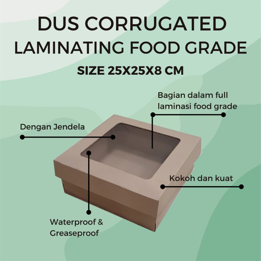 

Dus 25 x 25 x 8 cm Box catering kue marmer cake hampers eflute laminating corrugated