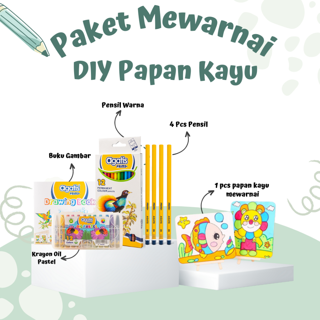 

Agatis - Paket Mewarnai Anak PAUD Crayon DIY Papan Kayu Gift Set