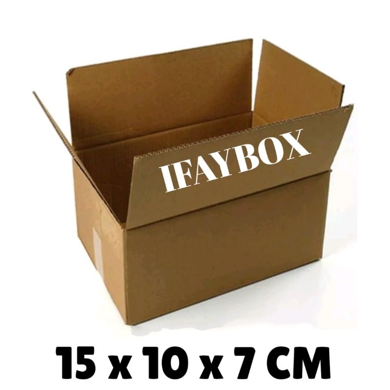 

Kardus box ukuran 15x10x7 cm single wall polos