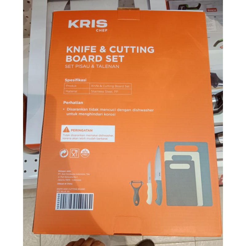 Pisau Dapur&Talenan Set KRIS/Knife&Cutting Board