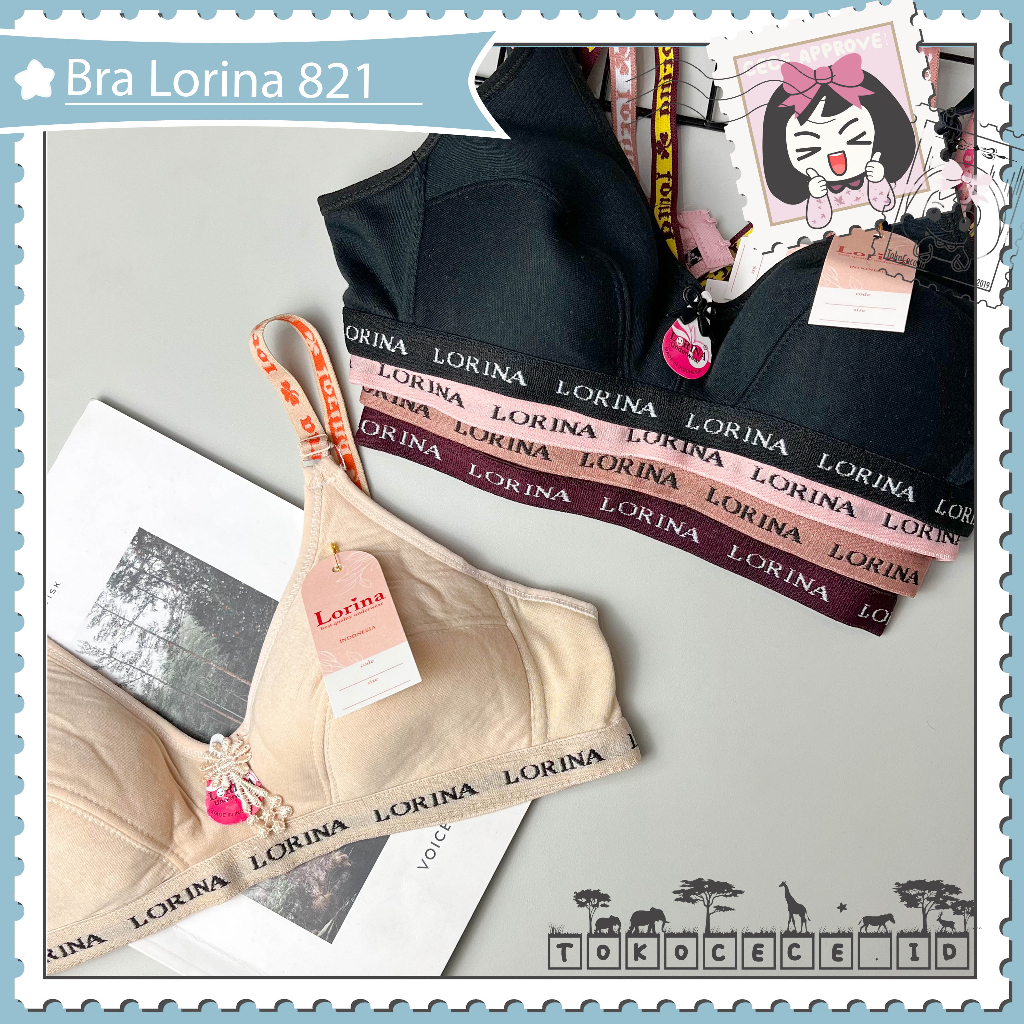 3 PASANG BRA / BH LORINA SPORT TANPA KAWAT POLOS 821 BHL821
