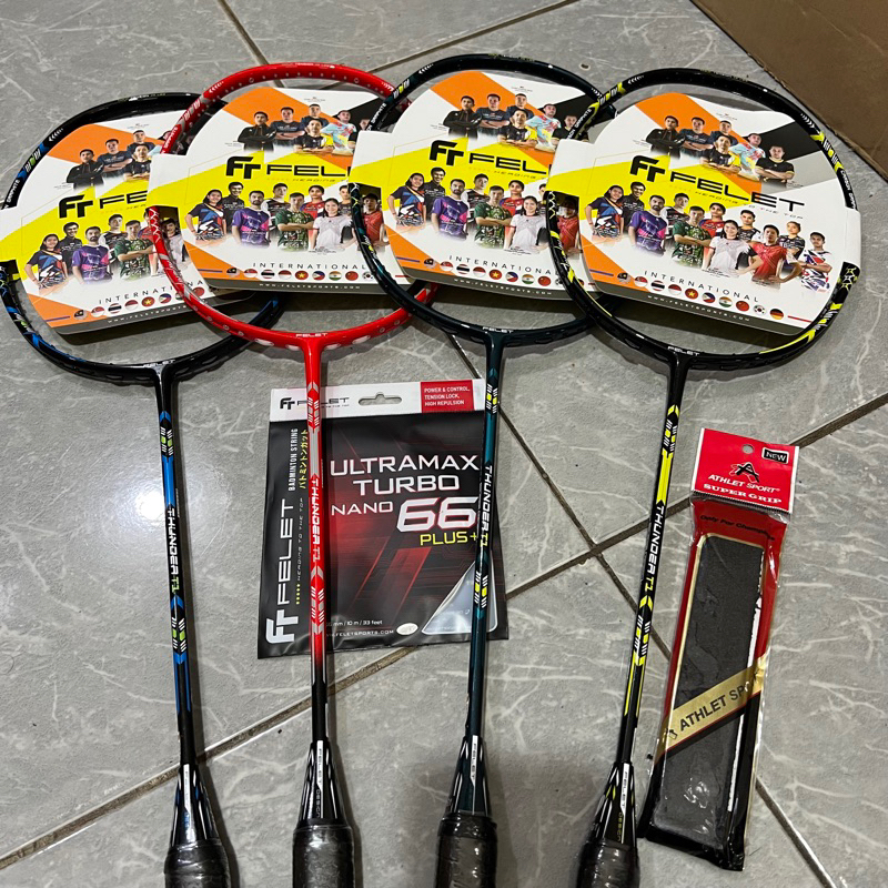 RAKET BULU TANGKIS BADMINTON FELET THUNDER T1 ORIGINAL 35 lbs
