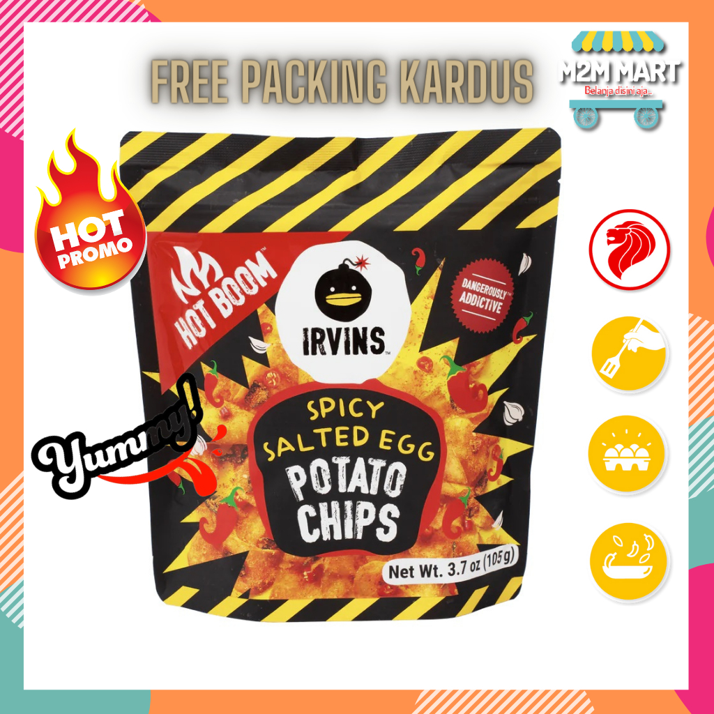 

Camilan Keripik Kentang Irvins Hot Boom Spicy Salted Egg Potato Chips