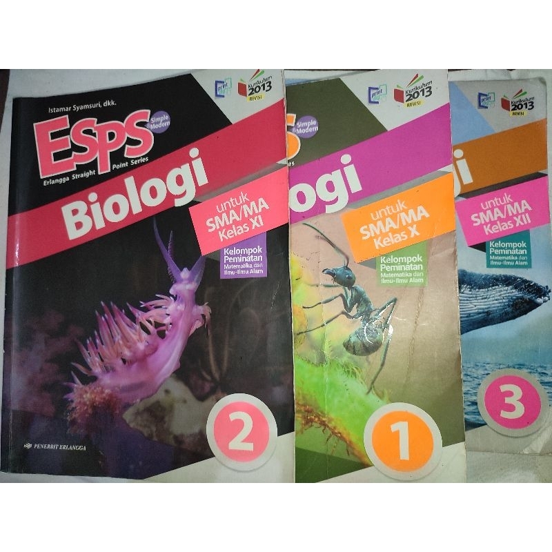 Buku Biologi SMA kelas 10, 11, 12 ESPS Erlangga preloved
