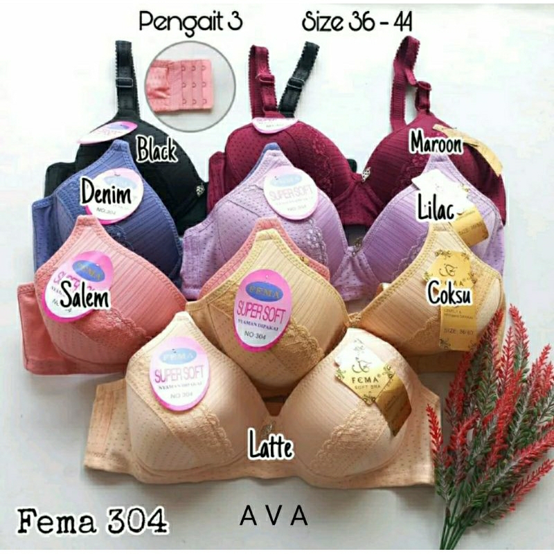 BRA FEMA CUP BESAR 304 HAK 3/ BH FEMA PENGAIT 3 TANPA KAWAT