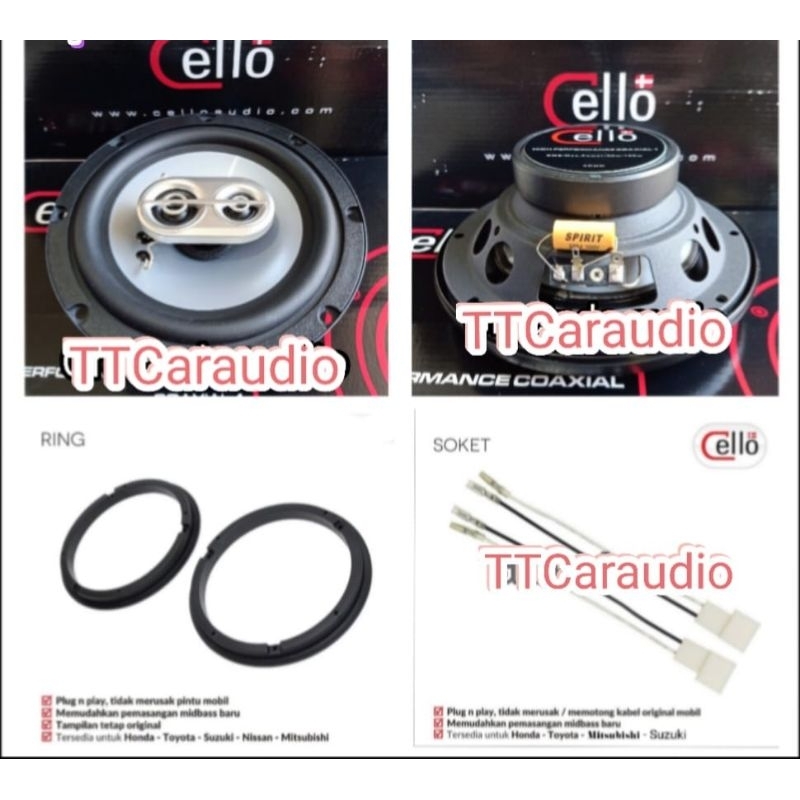 Speaker Coaxial 3way Cello Plug n Play Toyota Innova / Fortuner 2004-2015