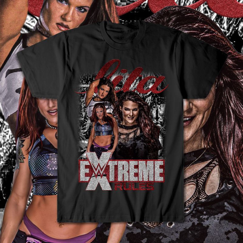 Vintage Style Lita Tshirt Kaos Lita Kaos WWE Botleg Tshirt Oversize Tshirt Kaos Oversize MAV20
