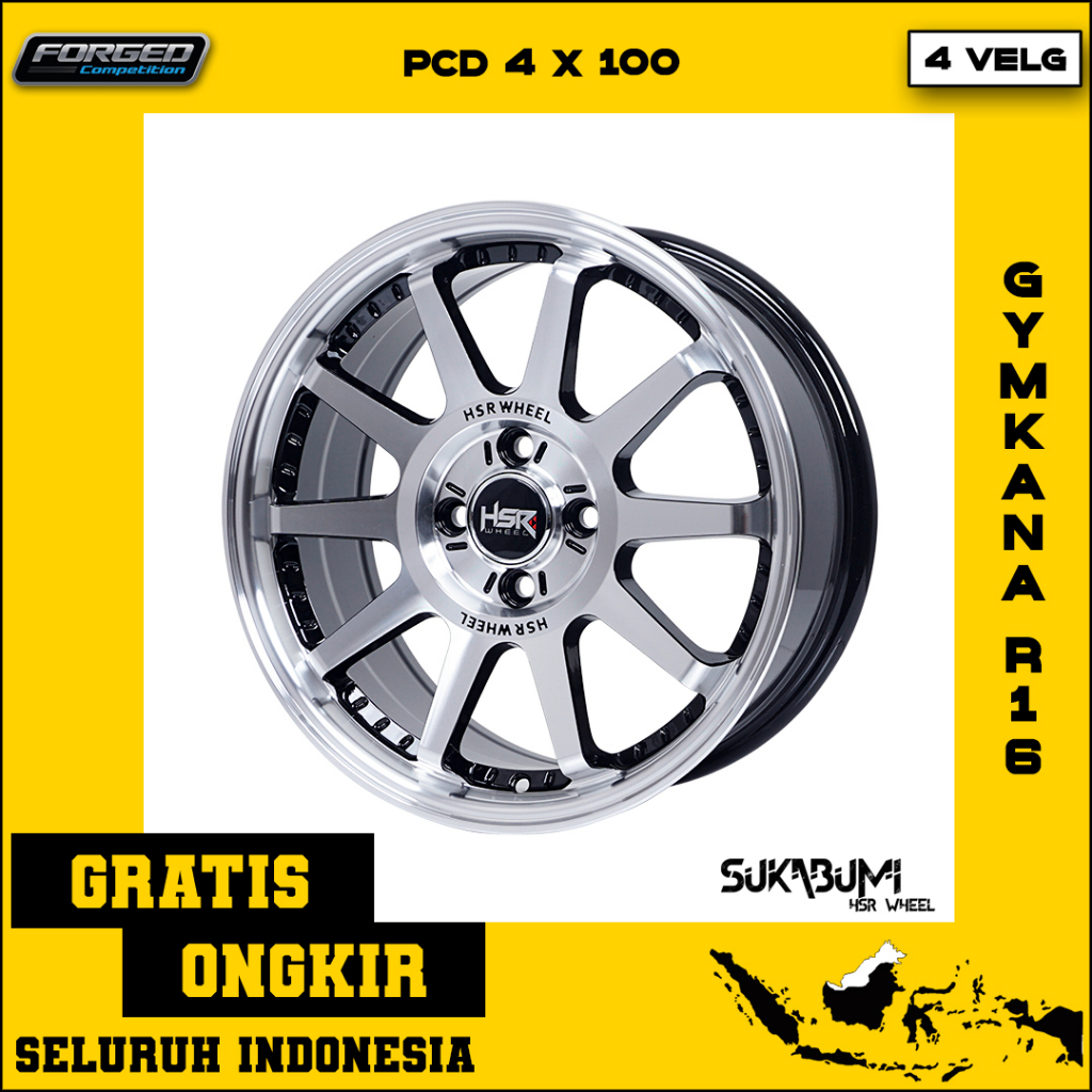 Velg Racing Jari-Jari Warna Chorome Untuk Mobil Suzuki Aerio, Celerio, Ciaz, Baleno, Esteem, Ignis, 