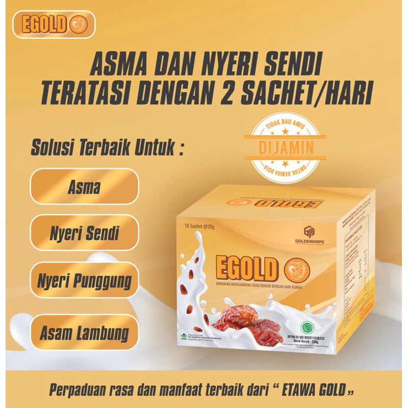 

EGOLD Susu Kambing Etawa plus Kurma Original 1 pack 10 sachet