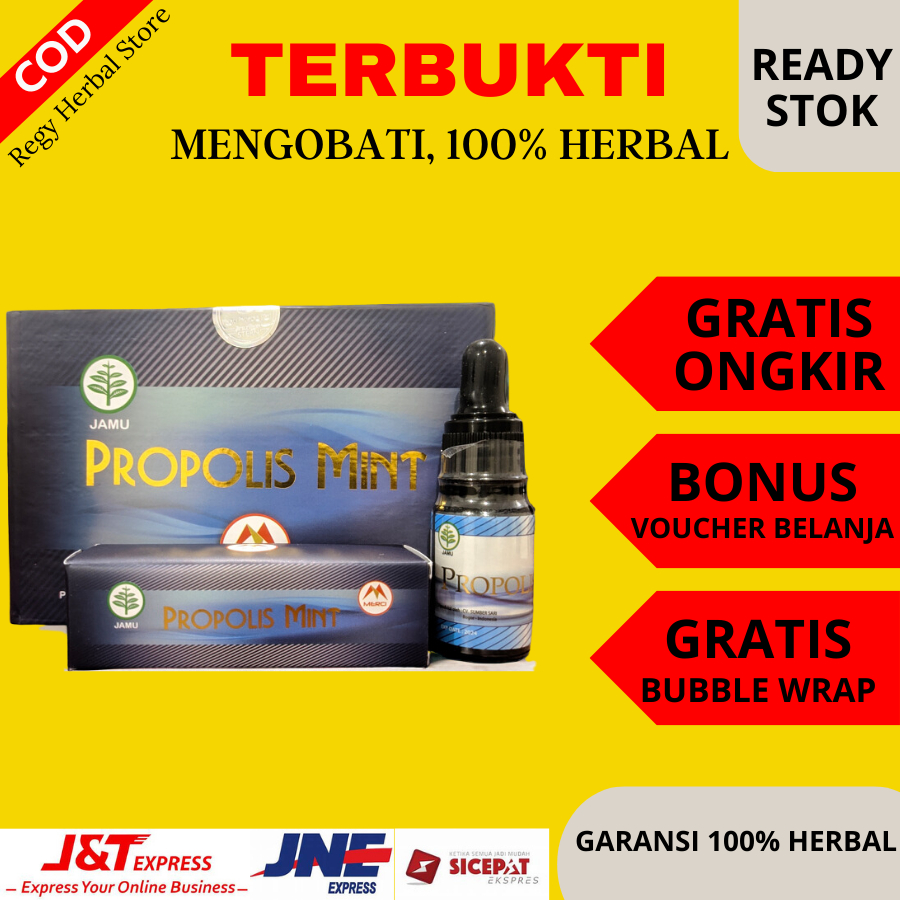 propolis merci Original (1Box isi 5 botol)  Merci Propolis Mint - Propoli Mint Merci Asli