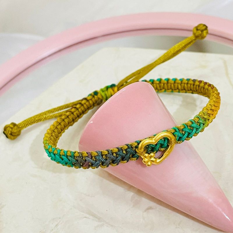 GELANG TALI EMAS ASLI 24K GELANG TALI SERUT EMAS HK 999,9% CHARM LOVE