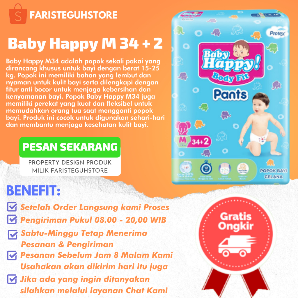 Baby Happy M34+2 Termurah