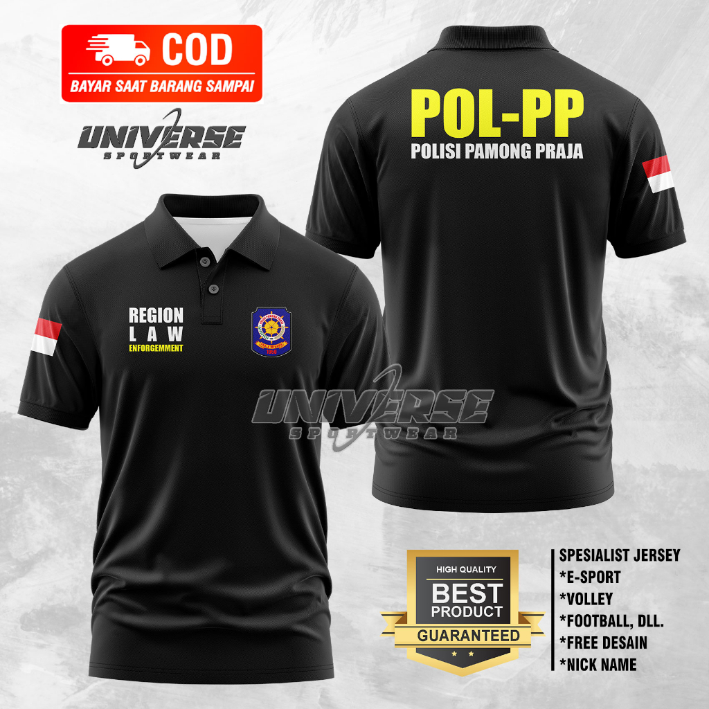 POLO SHIRT T-SHIRT KAOS BAJU KERAH SATPOL PP POLISI PAMONG PRAJA / BAJU POL-PP / KAOS SATPOL PP / KA