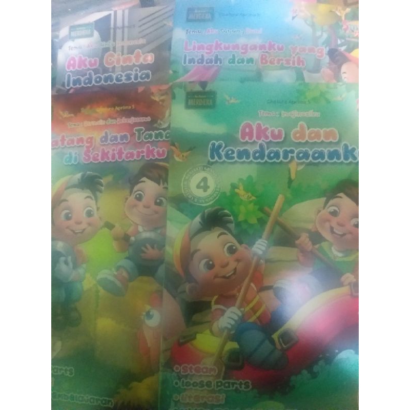 

buku paket anak klas B umur 5-6 paud tk ra kurikulum merdeka (4 buku)