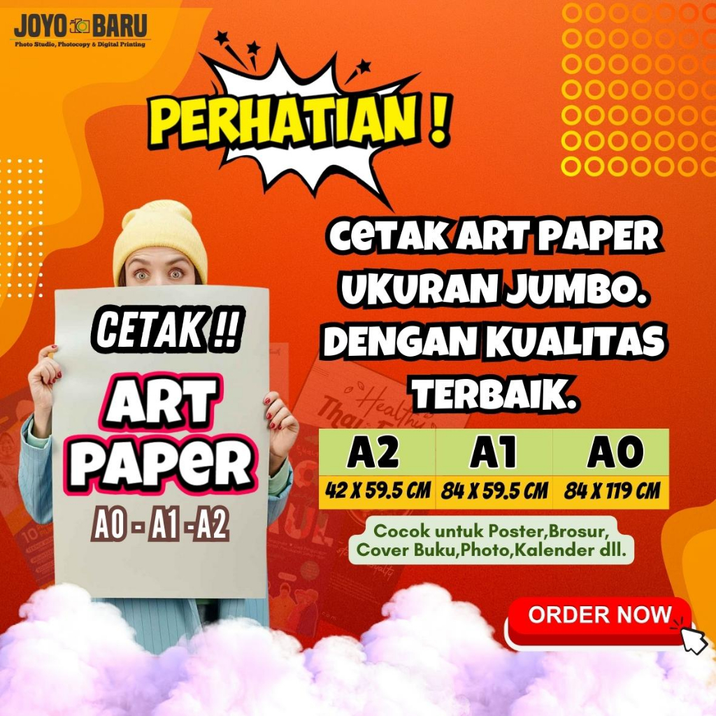 

CETAK ART PAPER UKURAN JUMBO A0 , A1 ,A2 GRAMASI 150 dan 260 MURAH BERKUALITAS PRINT UV
