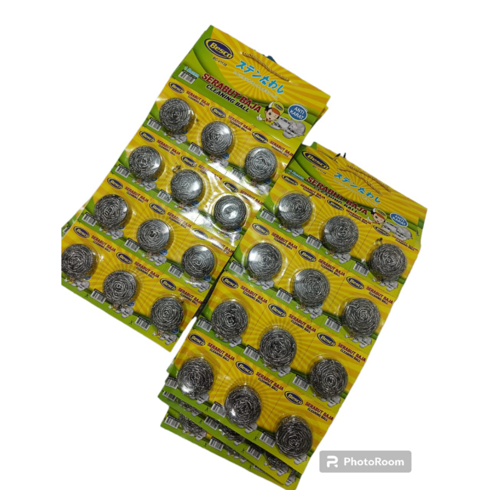 Spon kawat cuci piring jumbo stainlees 12pcs