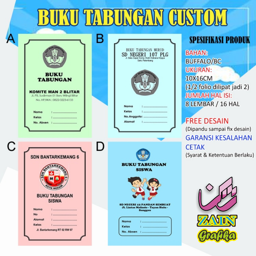 

Buku Tabungan Custom Koperasi Angsuran Zain Grafika