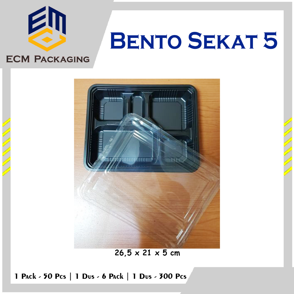 MIKA BENTO BESAR SEKAT 5 HITAM PUTIH 50 PCS