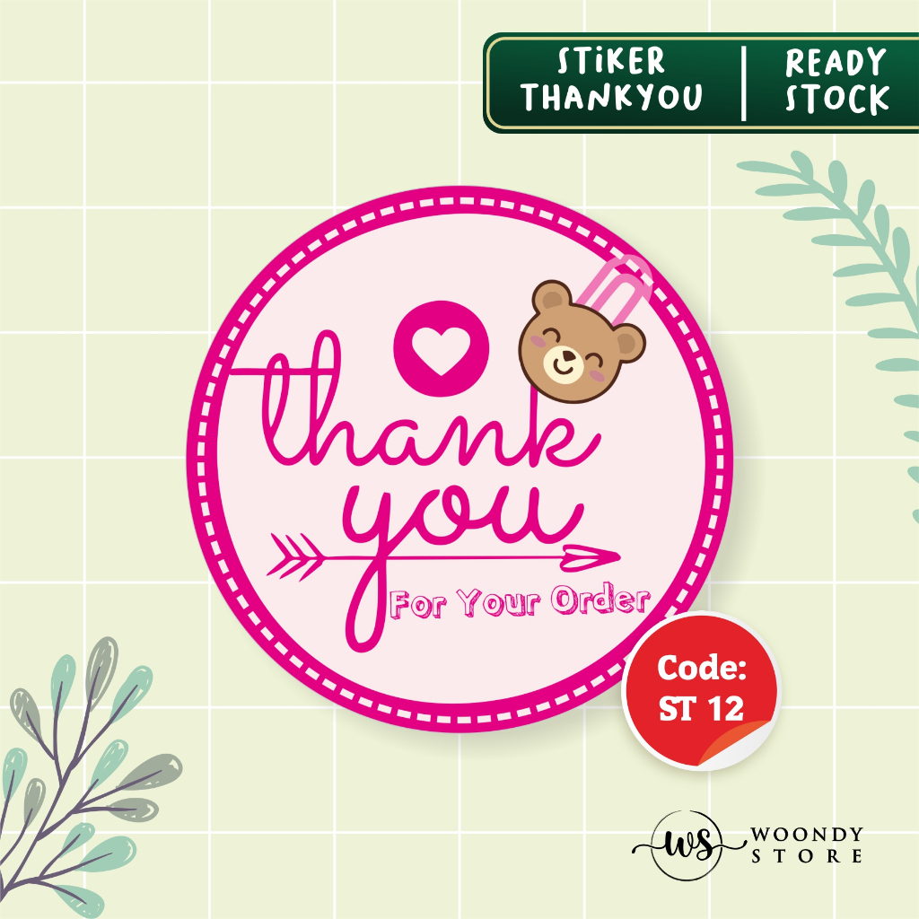 

[75 PCS] STIKER LABEL THANK YOU FOR YOUR ORDER ST 12 READY STOK