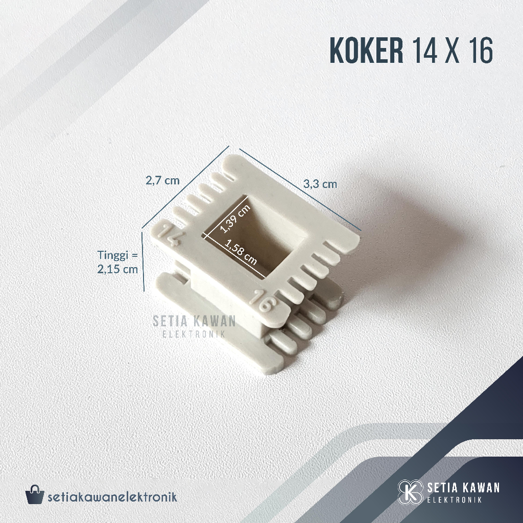 Koker Trafo Kotak 14x16 / Bobin Bobbin Dudukan Besi Plat Keren Kern Travo Tahan Panas Bahan Plastik 