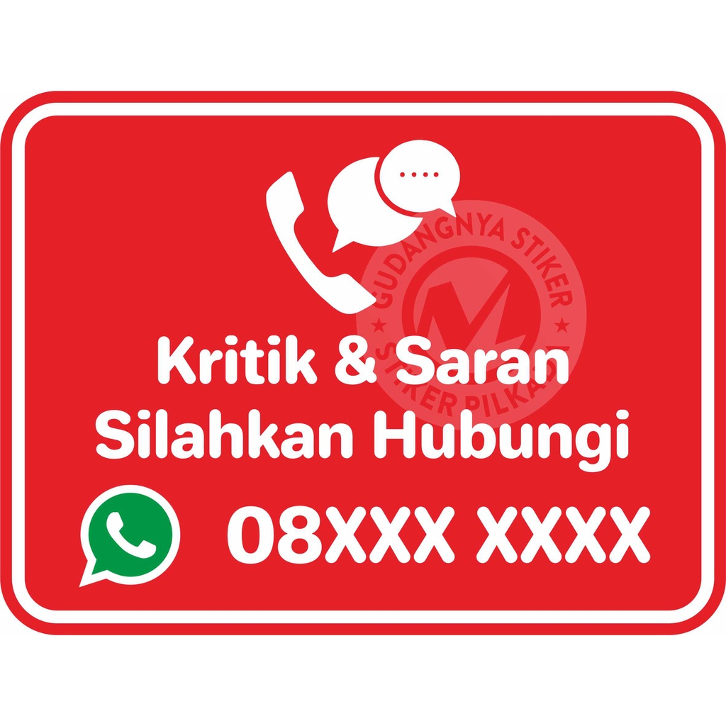 

STIKER VINYL KRITIK DAN SARAN (CUSTOM, NOMER TULIS DI CHAT/CATATAN)