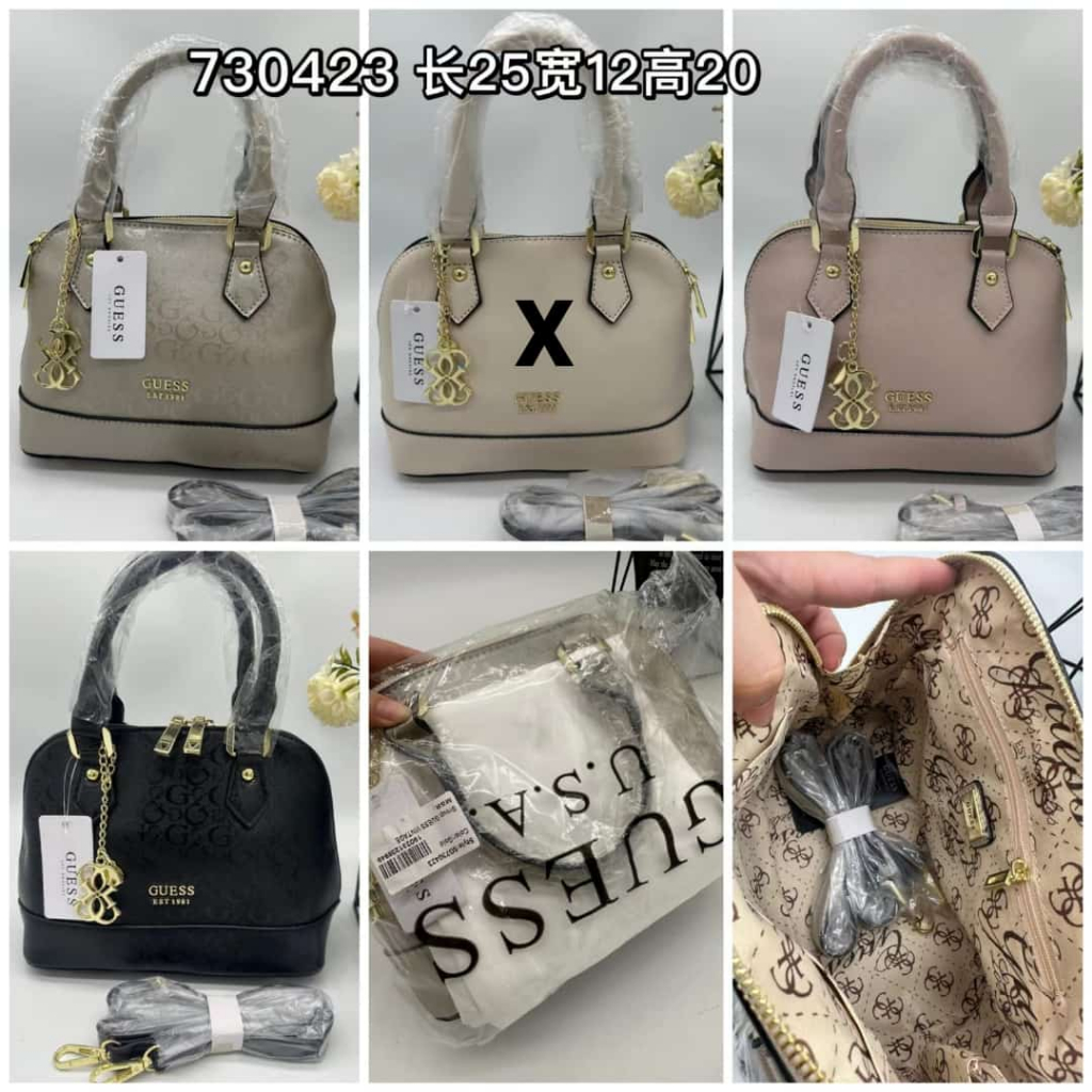 (PINK_IMP)     Guess Selempang New Import Tas Fashion Wanita. 25x20 Ready 3 Warna . Gold Softpink Hitam