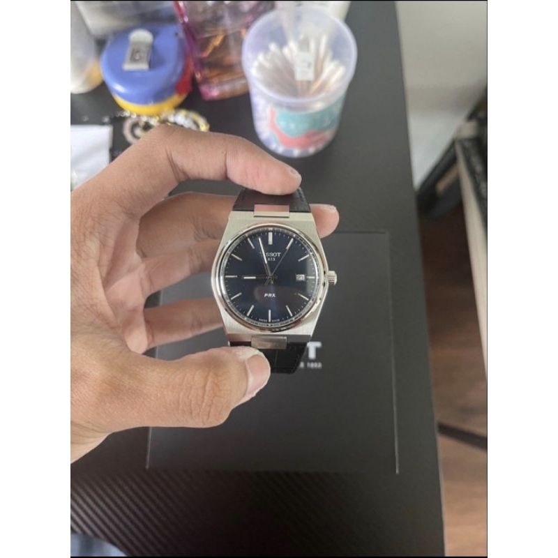 Tissot PRX Quartz Blue Dial Leather Strap - Original - Like New In Box