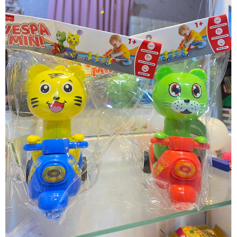 Vespa Mini Kucing Tiger | Mainan anak bayi | Mainan edukasi lucu