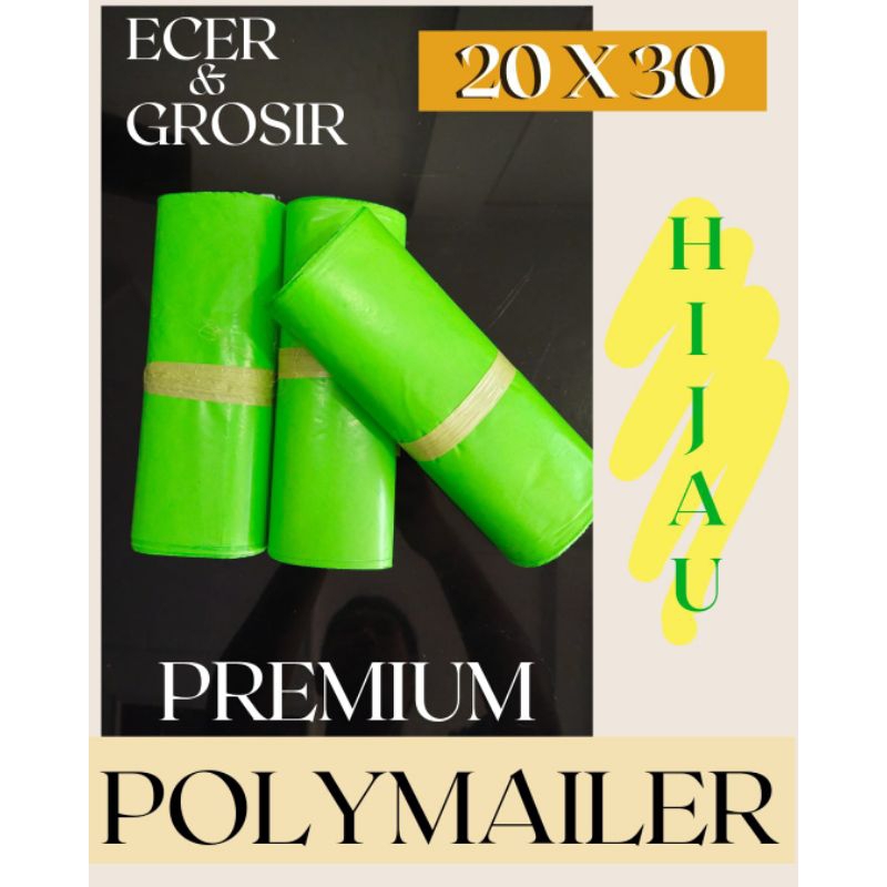 

PREMIUM Polymailer Hijau 20x30 100 lbr Amplop Plastik Packing