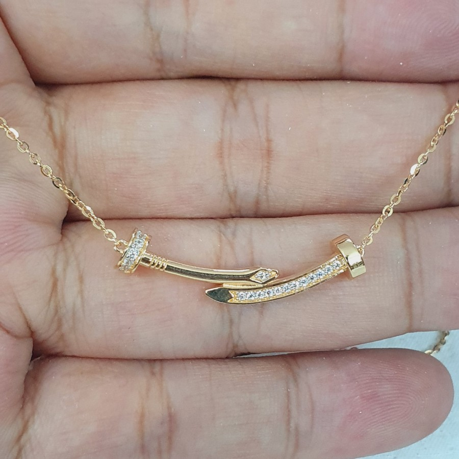 kalung trixie model paku mata ad adjustable emas 70% 700 70 % 16 k