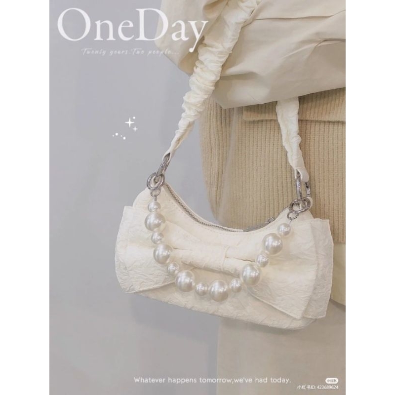 FANMY | [BUKAN TAS ] 30cm nivean strap pearl bag | tali tas mutiara | beaded strap | bag strap | bea