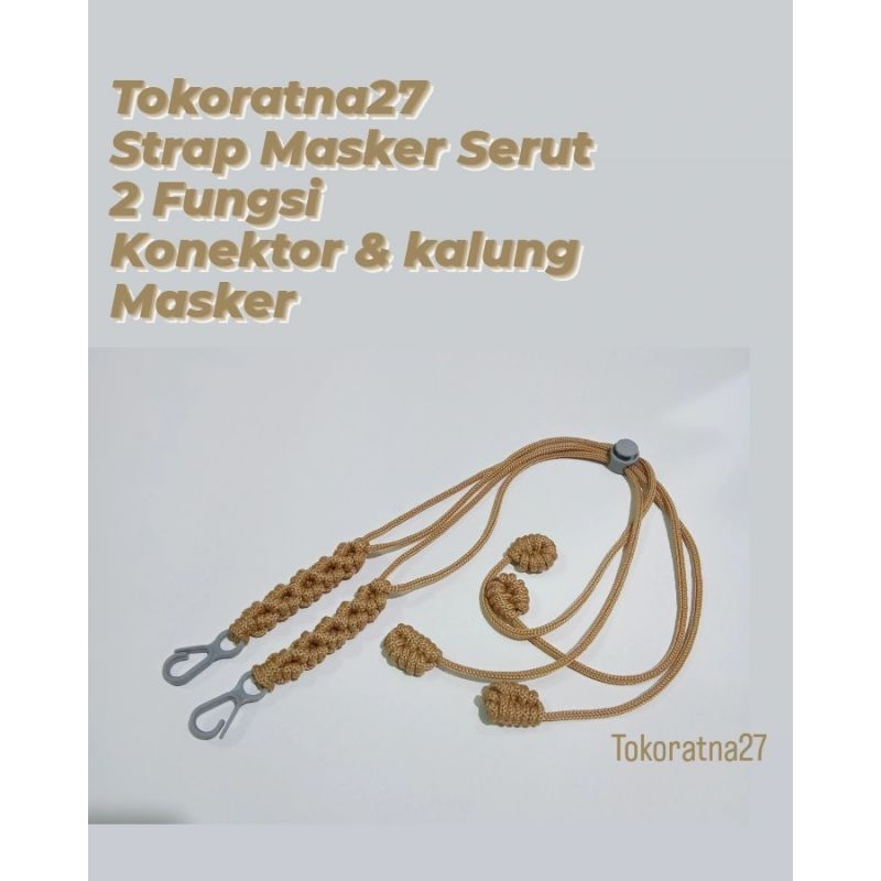 Strap Masker Serut 2 FungsiKonektor & kalung Masker