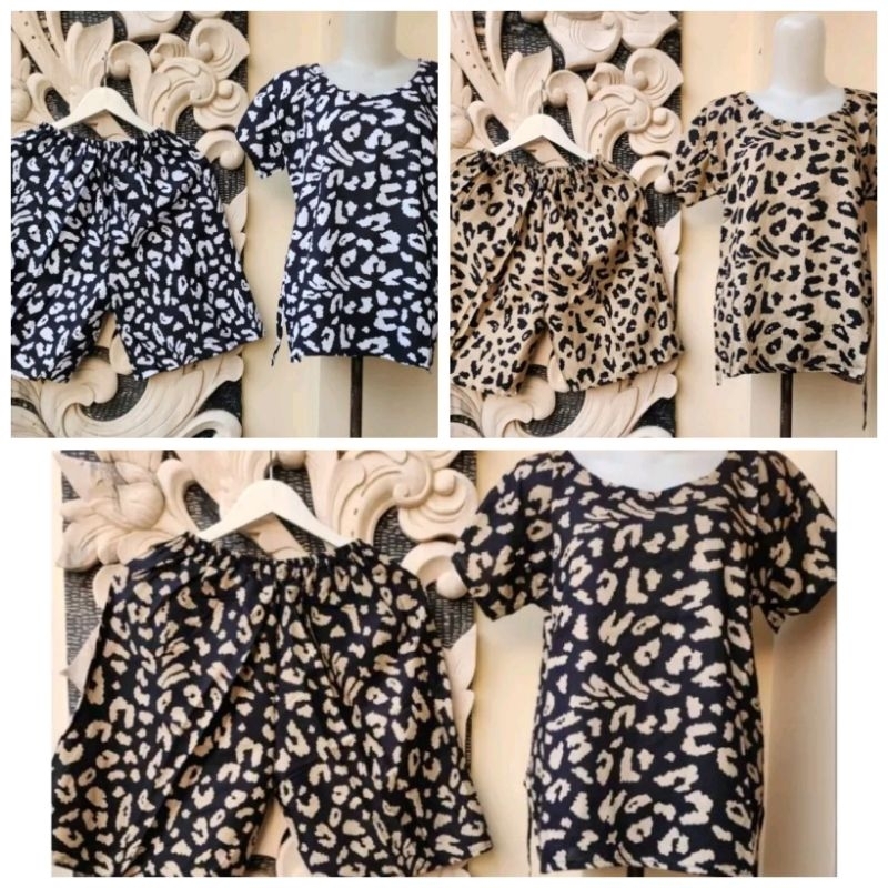 SETELAN BAJU BALI CELANA PENDEK XL BAJU TIDUR BALI CELANA PENDEK MOTIF MACAN