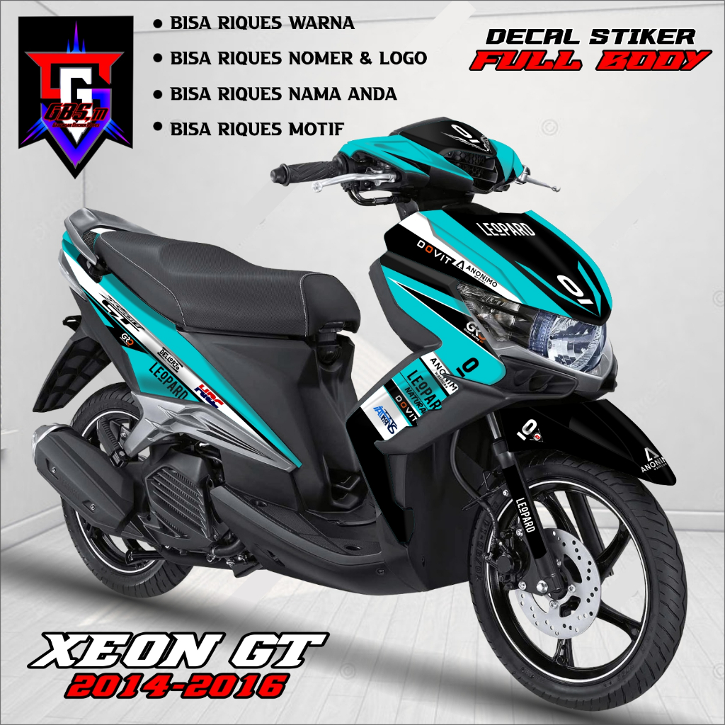 (BISA COD) Stiker Striping Xeon Gt Fullbody Decal Motor Xeon Gt 2014-2016 Stiker Yamaha Xeon Gt Full