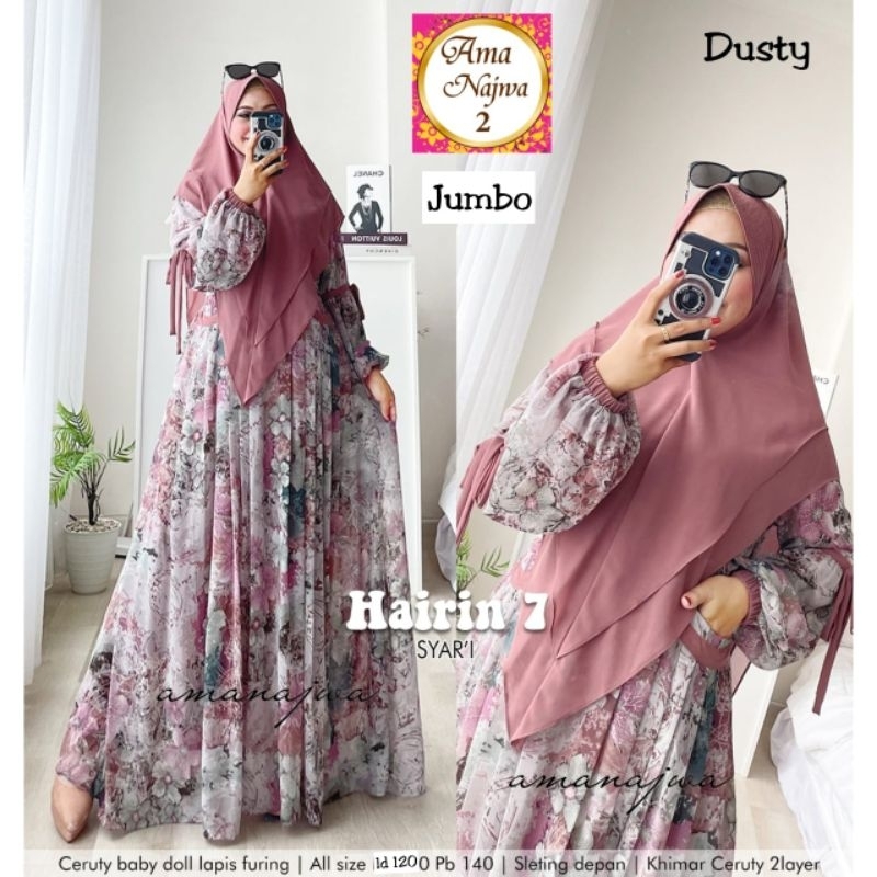 JUMBO HAIRIN 7 SYAR'I LD 120/PB 140 [GAMIS SYAR'I WANITA]