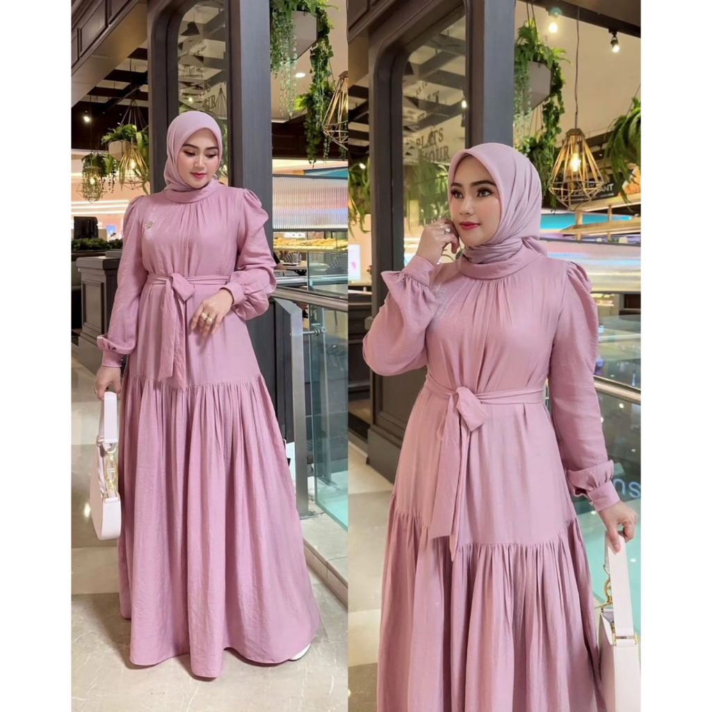 COD - Devina Dress Series Gamis Shimer CredenzaShiny Muslim Wanita Premium Gaun Pesta Kondangan / Lebaran