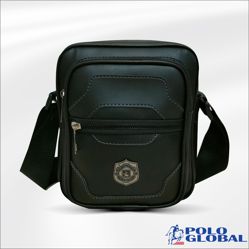 Tas Selempang Pria Original Polo Global Vernhom Slempang Trendy Ukuran 9 Inch - Art 9884