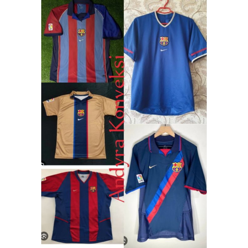 JERSEY RETRO BARCELONA 2001 dan 2002 - FULL PRINTING - FREE NAME SET