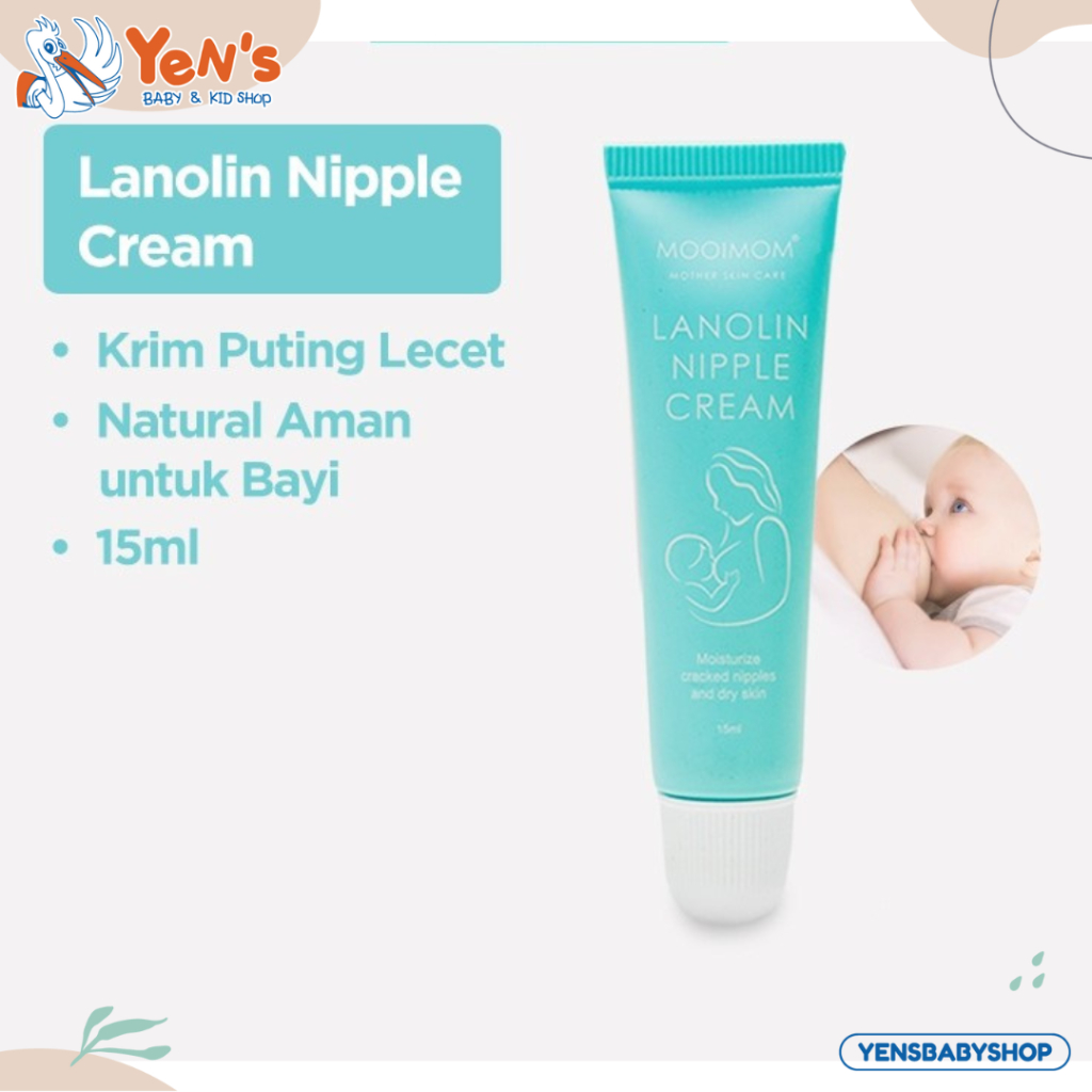 MOOIMOM Lanolin Nipple Cream / Krim Pelindung Puting Ibu Menyusui 15ml (Krim Puting Lecet)