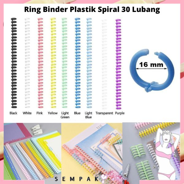 

SS Ring Binder Plastik Spiral 30 Lubang DIY Spiral Binder Strip Lingkaran Buku Cincin Pengikat Kertas Buku Album Buku Tempel Buku Spiral A4