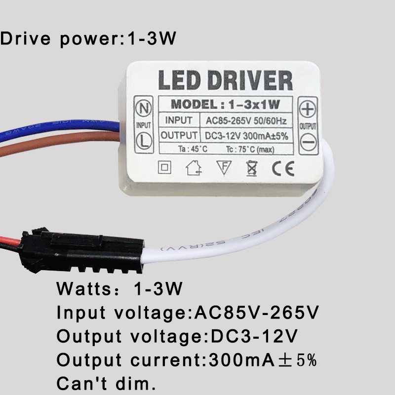 LED Driver Wide Voltage and Protection Power Supply 85 - 265V - GU10E27 - White