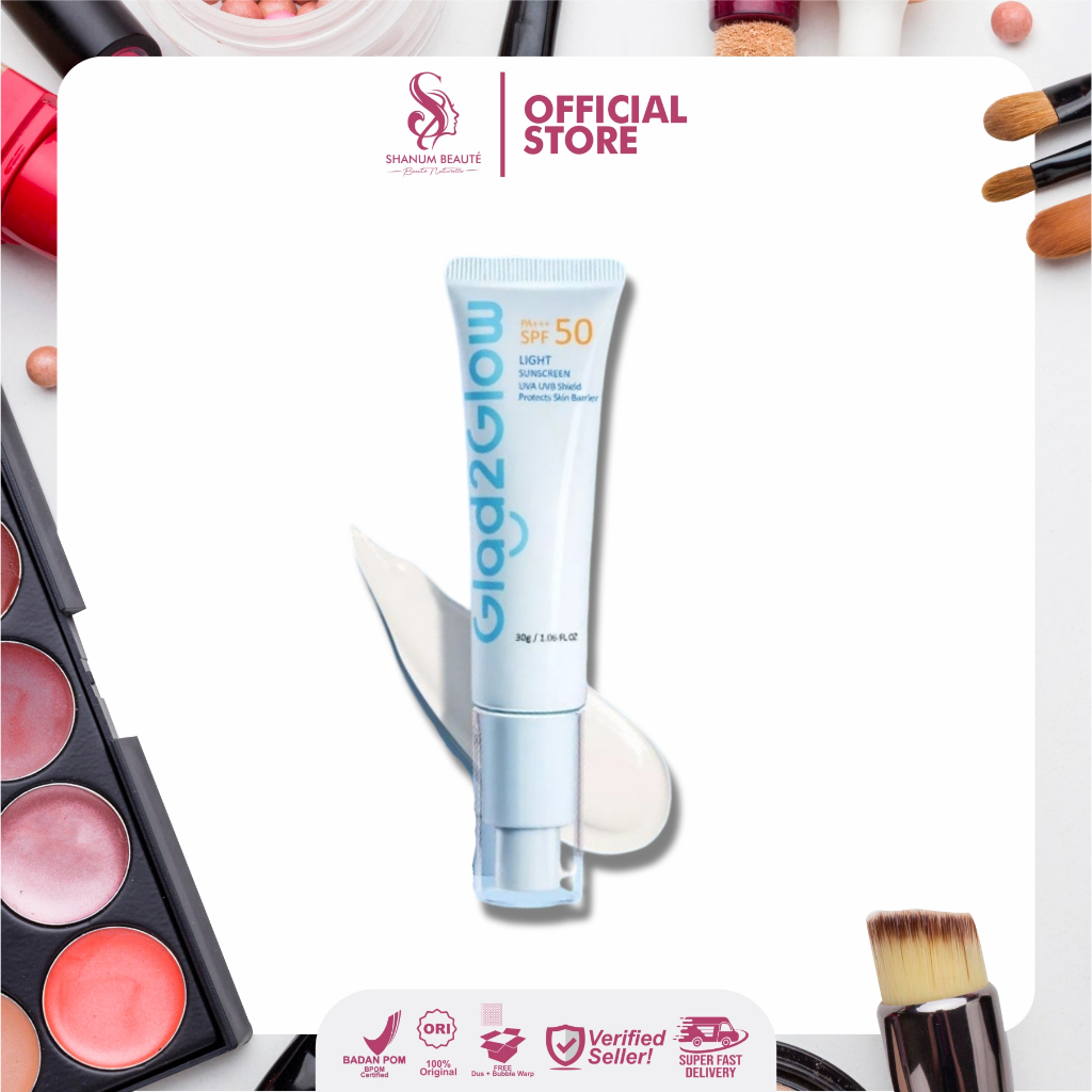 Glad2Glow Light Sunscreen Gel UV SPF50 PA+++ 30g | Oil-Control Facial Sunscreen Sunblock UVA UVB